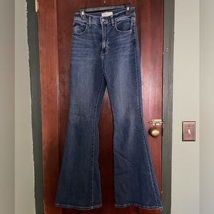 Abercrombie and Fitch ultra high rise flare jean in medium wash
